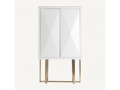 Designová skříň Brujo 91cm bílá/zlatá Art Deco styl