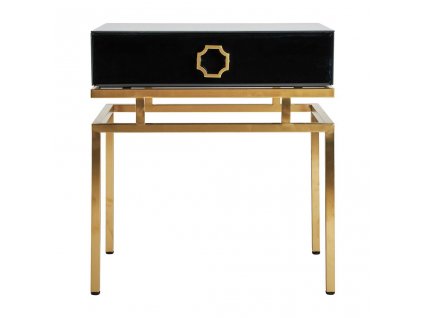 Designový noční stolek Brujo 55cm černá/zlatá Art Deco styl