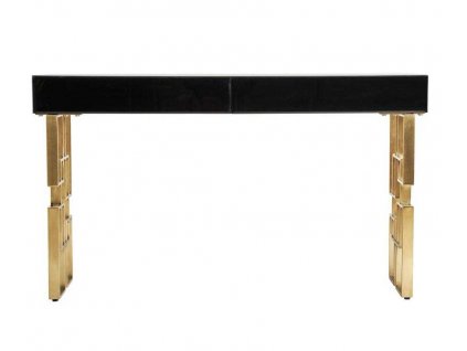 Stylový konzolový stolek Brujo 140cm černá/zlatá