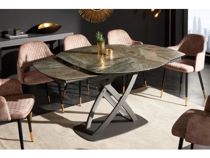 Luxusní jídelní stůl Iskar 130-190cm Taupe Mramor Look