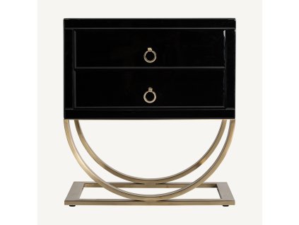 Stylový noční stolek Brujo 55cm černá/zlatá Art Deco styl