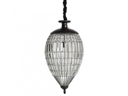 Závěsná lampa 86cm černá/transparentní Art Deco styl