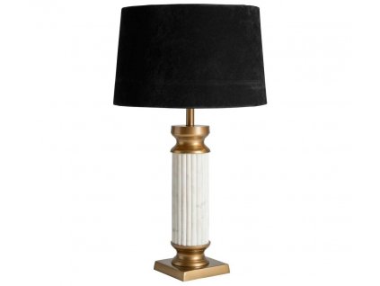 Designová stolní lampa Brujo 52cm černá/měď/bílý mramor Art Deco styl