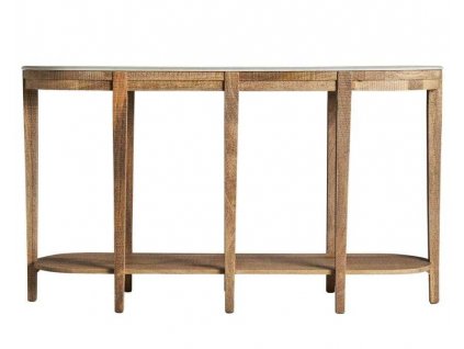 Konzolový stolek Mersch 141cm dřevo/bílý mramor koloniální styl