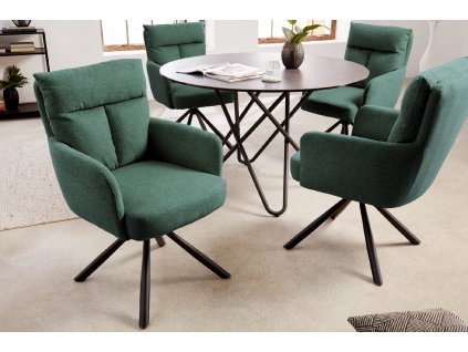 Designová otočná židle Jorge zelená retro styl