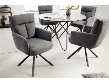 Designová otočná židle Jorge tmavě šedá retro styl