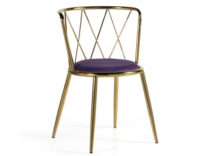 Designová kovová jídelní židle Lincoln zlatá