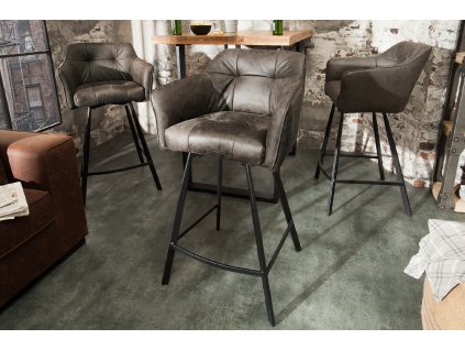 Designová barová židle Lone taupe šedá (mikrovlákno)