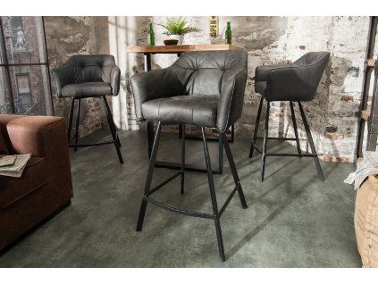 Designová barová židle Lone antická šedá