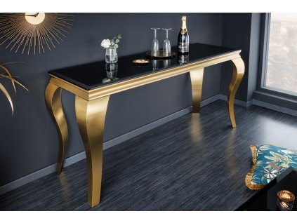 Luxusní konzolový stolek Gold Modern Barock 140cm černý