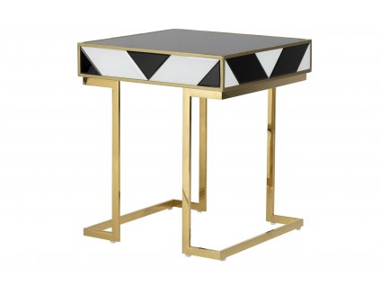 Designový odkládací stolek Pop Art Monaco 50cm zlatá zrcadlový nábytek