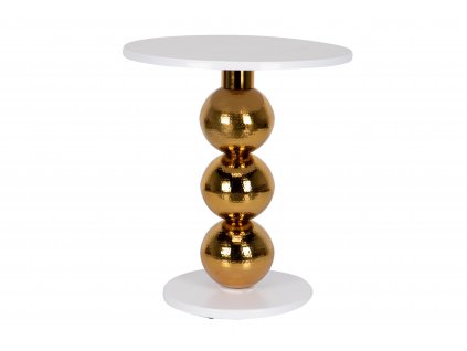 Designový jídelní stůl Pop Art Iron Gold 70cm bílá/zlatá kruhový