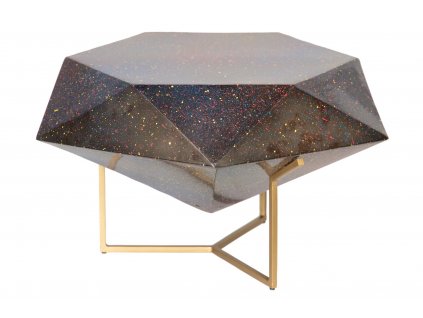 Atypický konferenční stolek Pop Art Cosmos 69cm mosazná podstava