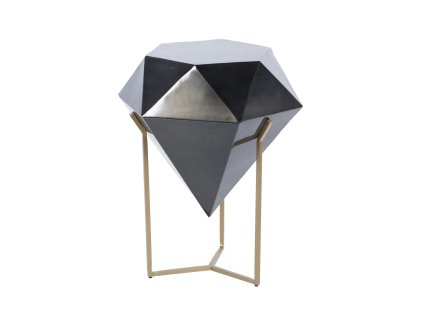 Atypický odkládací stolek Pop Art Diamond 46cm černá/zlatá kovový