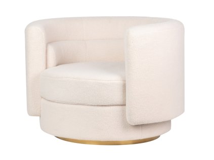 Luxusní křeslo Pop Art Bouclé Fusion bílá kruhový tvar