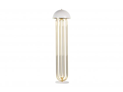 Designová stojací lampa Pop Art Gold Elipse 170cm bílá/zlatá kovové tělo
