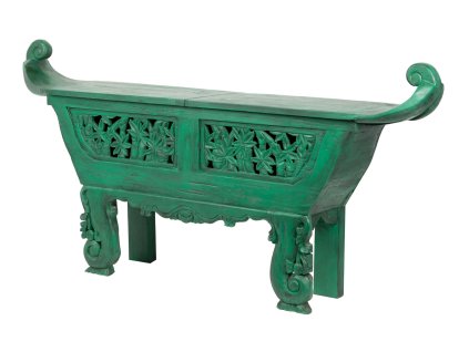 Orientální konzolový stolek Synnada 209cm teak zelený masivní dřevo
