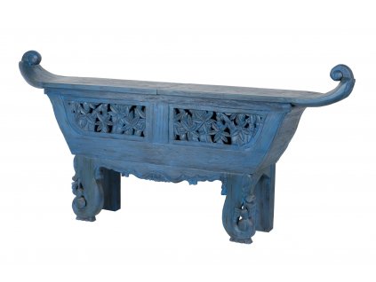Orientální konzolový stolek Synnada 209cm teak modrý masivní dřevo