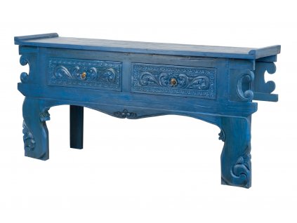 Orientální příborník Synnada 180cm teak modrý masivní dřevo