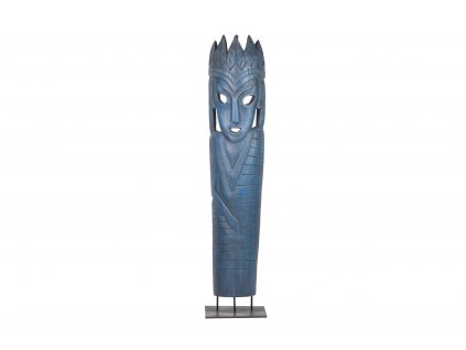 Orientální dekorace Synnada Teak Sculpture 180cm modrá masivní dřevo