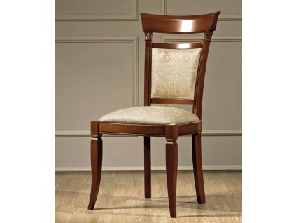Klasická jídelní židle Sophia třešeň bez područek - zlatý brokát