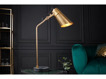 Kovová pracovní lampa Leo 64cm s mramorovou podstavou