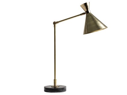 Luxusní kovová pracovní lampa Elisa 70cm vintage zlatá
