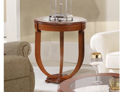 Luxusní rustikální příruční stolek Elsa 60cm kulatý - cerezo 5