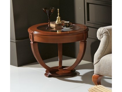 Luxusní rustikální příruční stolek Elsa II 60cm kulatý - cerezo 5