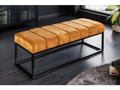 Designová čalouněná lavice Beauty 110cm žlutá samet