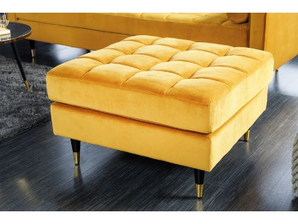Designový taburet k sedačce Lazzy 80cm žlutý samet