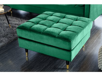 Designový taburet k sedačce Lazzy 80cm smaragdově zelený samet