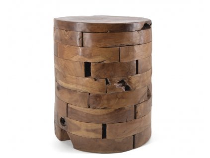 Masivní příruční stolek Troncos 45cm teakkové dřevo