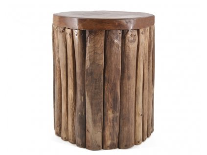 Masivní příruční stolek Troncos V 45cm teakové dřevo
