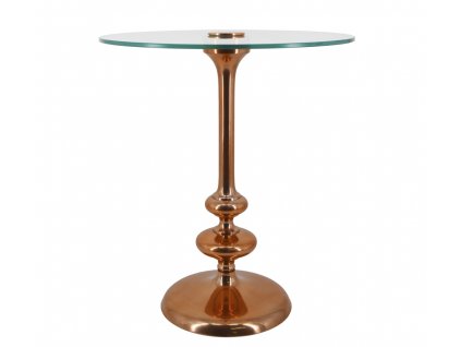 Luxusní kulatý stolek Malta 56cm se skleněnou deskou
