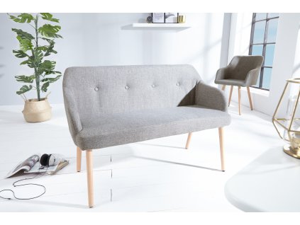 Designová čalouněná lavice Scandinavia světle šedá