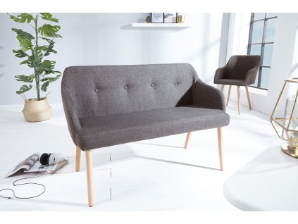 Designová čalouněná lavice Scandinavia 116cm světle šedá