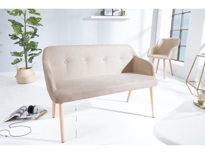 Designová čalouněná lavice Scandinavia 116cm krémová