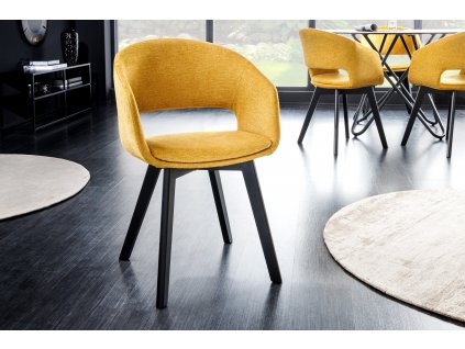 Designová moderní židle Nordic Star žlutá
