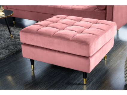Designový taburet k sedačce Lazzy 80cm růžový samet