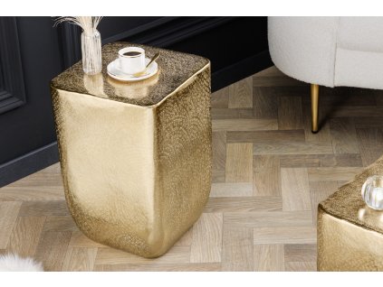 Stylový kovový příruční stolek Uno 45cm zlatý