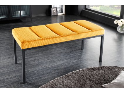 Designová čalouněná lavice Boutique žlutá 80cm