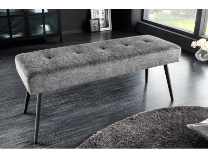 Stylová čalouněná lavice Boutique 100cm šedá textura