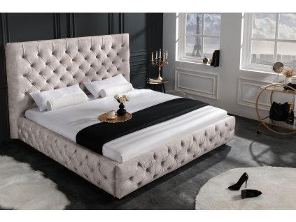Luxusní postel Monique 180x200cm čalouněná-samet šampaň
