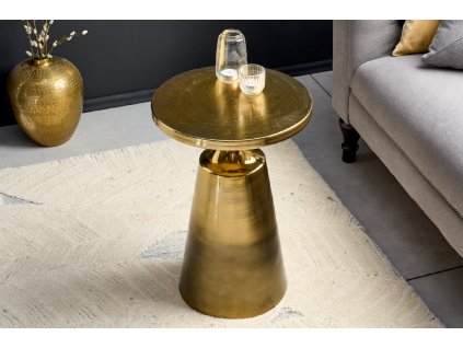 Designový kulatý příruční stolek Abby 57cm zlatý