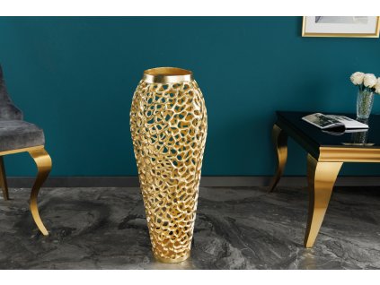 Designová kovová váza Esme 65cm zlatá
