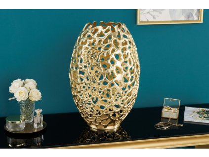 Designová kovová váza Esme II 50cm zlatá