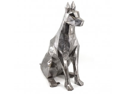 Stylová kovová socha psa PERRO 90cm sedící