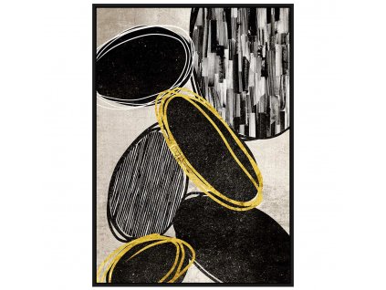 Dizajnový abstraktný obraz Black Ovals 102x152cm