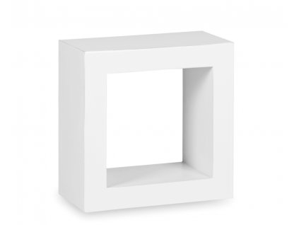 Nástěnná bílá polička Everest Cube 40cm z masivu